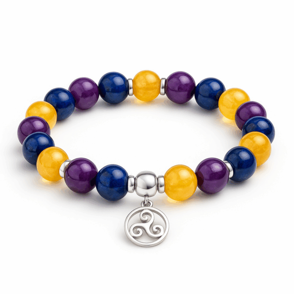 Bracelet Tinkuy, l'Hôte des Trois Mondes en Pierres naturelles & Triskel (Argent 925) – Image 3
