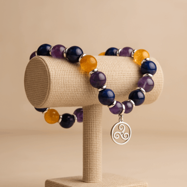 Bracelet Tinkuy, l'Hôte des Trois Mondes en Pierres naturelles & Triskel (Argent 925) – Image 4
