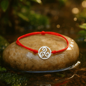 Bracelet Arariwa, le Gardien Rouge (argent 925) - Cordon réglable